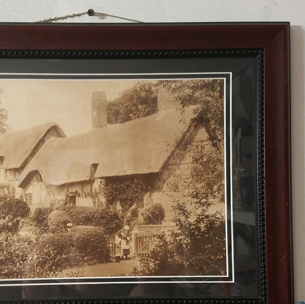 Picture of anne hathaway's cottage in wood frame